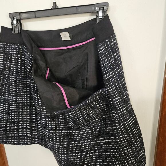 J. Crew Black Tweed Wool Mini Skirt Size 8 Medium Dark Academia Pockets - Picture 4 of 7